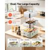 Electric Food Steamer 13.7 QT 2-Tier Stainless Steel for 3-6 Servings, 1500W Vegetable & Meal Steamer for Cooking with 9 Pre-Programmed Settings,