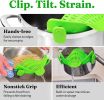Kitchen Snap N Strain Pot Strainer and Pasta Strainer - Adjustable Silicone Clip On Strainer for Pots, Pans, and Bowls - green