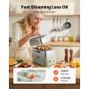 Electric Food Steamer 13.7 QT 2-Tier Stainless Steel for 3-6 Servings, 1500W Vegetable & Meal Steamer for Cooking with 9 Pre-Programmed Settings,