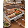 Commercial Electric Griddle, 28.54 x 15.75 in, 2800W, 122-570°F Adjustable Temp Control, Stainless Steel Countertop Flat Top Grill with 2 Spatulas,