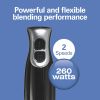 2-Speed Immersion Hand Blender for Kitchen with Blending Wand Whisk, Black - 1 Pack