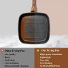 Nonstick Frying Pan Skillet Set, 3 Piece Square Grill Pans with Stay Cool Handle & PFOA Free, Compatible with All Stovetops(9.5" 10" 11") - Black