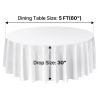 White Round Tablecloths 2 Pack, 120 Inches in Diameter, Stain- & Wrinkle- Resistant, Machine Washable Table Clothes, Polyester Fabric Table Covers