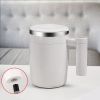Fully Automatic Stirring Cup 380ml, Portable Rechargeable Coffee Milk Mixed Magnetic Water Cup, Small Kitchen Appliances - Black