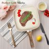 Nonstick Frying Pan Skillet Set, 3 Piece Square Grill Pans with Stay Cool Handle & PFOA Free, Compatible with All Stovetops(9.5" 10" 11") - Beige