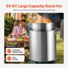 Stainless Steel Stockpot, 54L Large Cooking Pots, Cookware Sauce Pot with Basket, Lid, and Handle, Heavy Duty Commercial Grade Stock Pot, Sanding