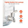 Beverage Dispenser, 2 Pack 1 Gallon Drink Dispensers for Parties, Glass Juice Dispenser with Wood Stand, Stainless Steel Spigot, Infuser, Iced Tea