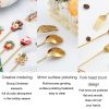 4pcs /Pack Christmas Gift Spoon Cartoon Fruit Fork Dessert Coffee Scoop - Gold - Style B