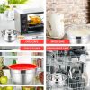 Mixing Bowls with Lids Set of 5, Stainless Steel Mixing Bowls Metal Nesting Salad Bowls, Size 4.5, 3, 1.5, 1, 0.7 QT Great for Cooking, Baking,