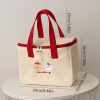 1pc Cartoon Cute Tote Bag, Insulated Lunch Bag, Lunch Box Bag - Bear Toast