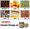 Yakimoto 1 Piece Mini Wood Canister, Small Airtight Kitchen Storage, Countertop Spice, Sugar, Snack Container, Rustic Home Decor & Cute Organizer,