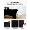 10 Pack Table Cloth for 6FT Rectangular Fitted Events, Wrinkle-Resistant Stretch Black Table Covers, Washable Spandex Tablecloth Protector, for