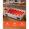 Commercial Electric Griddle, 28.54 x 15.75 in, 2800W, 122-570°F Adjustable Temp Control, Stainless Steel, Half Grooved Half Flat, with 2 Spatulas,