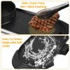 2 in 1 Electric Hot Pot with BBQ Grill Cooker 2200W Smokeless Non-Stick Korean BBQ Grill Shabu Hot Pot with Independent Temperature Control 5 Gears