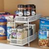 2-Tier Pull-Out Spice Organizer, White, 4.5" x 11" - 1 Pack