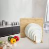 1pc Bamboo Dish Plate Bowl Drainer Storage, Cup Book Pot Lid Cutting Board Drying Rack, Stand Drainer Storage Holder Organizer Kitchen Cabinet,
