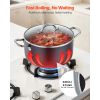 Aluminum Stock Pot, 8-Quart Nonstick Ceramic Coated Pot with Glass Lid, PFOA-Free, PFAS-Free, Compatible with Gas Stoves, Induction Cooktops,
