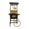16Oz Commercial Popcorn Machine With Cart and 16 Oz Kettle , Movie Theater Popcorn Machine, Gold Black Pop Corn Machine with 3-Switch Control &