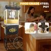 16Oz Commercial Popcorn Machine With Cart and 16 Oz Kettle , Movie Theater Popcorn Machine, Gold Black Pop Corn Machine with 3-Switch Control &