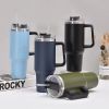 30OZ Straw Coffee Insulation Cup With Handle Portable Car Stainless Steel Water Bottle LargeCapacity Travel BPA Free Thermal Mug - 1PC - 30oz Brown