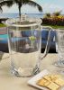 2.75 Quarts Water Pitcher with Lid, Oval Halo Design Unbreakable Plastic Pitcher, Drink Pitcher, Juice Pitcher with Spout BPA Free - as Pic