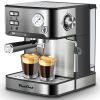 PlumChef Espresso Machine 20 Bar Professional Compact Household Coffee Espresso Maker with Milk Frother Steam Wand Pressure Gauge 54oz Water Tank