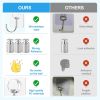 Adhesive Wall Hooks 13LB Heavy Duty No Drill Large Transparent Waterproof Hooks for Bathroom Kitchen Towel Coat 12 Pack - Clear