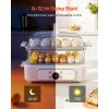 Electric Food Steamer 6.3 QT Glass with 2-Tier Stainless Steel Trays, 1200W Vegetable Steamer for Cooking, 1-3 Servings, Pre-Programmed Settings,