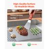 Commercial Electric Griddle, 28.54 x 15.75 in, 2800W, 122-570°F Adjustable Temp Control, Stainless Steel, Half Grooved Half Flat, with 2 Spatulas,