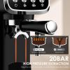 20 BAR Slim Vertical Espresso Machine with Milk Frother, Built-in Cup Warmer, 43 OZ Detachable Tank, for Rich Espresso, Americano, Latte, Compact