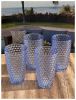 Diamond Cut Acrylic Glasses Drinking Set of 4 (19oz), Plastic Drinking Glasses, BPA Free Cocktail Glasses, Drinkware Set, Drinking Water Glasses -