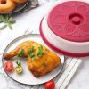 1pc Kitchen Foldable Microwave Food Cover, Fresh-Keeping Reusable Proof Clear Refrigerator Preservation Lid - Rose Red