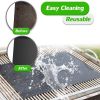 5pcs Non-stick BBQ Grill Mat Baking Mat BBQ Tools Cooking Grilling Sheet Heat Resistance Easily Cleaned Kitchen Tools, 15.75*12.99inch - Black -