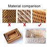 3pcs Hand-Woven Rattan Wicker Basket Fruit Tea Snack Bread Basket Cosmetic Rectangular Storage Box Household Kitchen Room Supply - 1pcs small -
