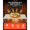 Pizza Stone, 16 x 14 x 0.6 Inch Rectangular Cordierite Pizza Stone, Large Baking-Stone with Scraper, 1450Fahrenheit Heat-Resistant Cordierite
