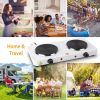Cooking electric heating plate, 2-burner electric stove, 2000 watt portable electric stove, glass stove, easy to clean, suitable for
