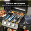 3 Burner Propane Gas Grill with Side Burner Barbecue Grill with Shelves, 37,000 BTU Output, 310 sq.in. Cooking Area