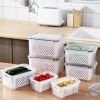 Storage Box Fridge Organizer Fresh Vegetable Fruit Boxes Drain Basket Storage Containers Pantry Kitchen Organizer For Kitchen - 3150ML