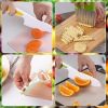 8 Pcs Wooden Kitchen Knife Set for Kids - Includes Safe Knives, Serrated Plastic Knives, Potato Slicers, Sandwich Cutter, Peeler and Cutting Board