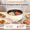 6 Liter Dual-Flavor Electric Shabu Shabu Hot Pot for 3-6 Guests, Non-Stick Coating Stainless Steel Hot Pot with Transparent Steam Vent Lid, Cool