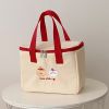 1pc Cartoon Cute Tote Bag, Insulated Lunch Bag, Lunch Box Bag - Bear And Rabbit