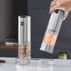 Electric Salt and Pepper Grinder Set, Automatic Battery Salt and Pepper Shakers, 6 Adjustable Coarseness with LED, 100ml Upgraded Larger Capacity