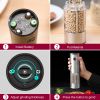 Electric Salt and Pepper Grinder Set, Automatic Battery Salt and Pepper Shakers, 6 Adjustable Coarseness with LED, 100ml Upgraded Larger Capacity