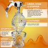 1pc Honey Dispenser, No Drip Maple Syrup Dispenser, Honey Comb Shaped Honey Pot, Honey Jar With Storage Stand, 8oz Capacity - Transparent