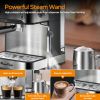 PlumChef Espresso Machine 20 Bar Professional Compact Household Coffee Espresso Maker with Milk Frother Steam Wand Pressure Gauge 54oz Water Tank