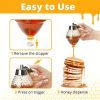 1pc Honey Dispenser, No Drip Maple Syrup Dispenser, Honey Comb Shaped Honey Pot, Honey Jar With Storage Stand, 8oz Capacity - Transparent