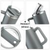 30OZ Straw Coffee Insulation Cup With Handle Portable Car Stainless Steel Water Bottle LargeCapacity Travel BPA Free Thermal Mug - 1PC - 30oz Light