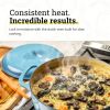 6 Quart Enamel Cast Iron Dutch Oven with Moisture-Sealing Lid for Bread Baking Braising And Slow Cooking, Dual Handles, Oven Safe - blue
