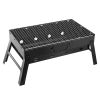 Portable BBQ Grill Foldable Charcoal Grill Lightweight Smoker Grill for Camping Picnics Garden Grilling - Black