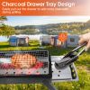 Foldable Charcoal BBQ Grill Stainless Steel Grill Net Easy Setup Portable Tabletop Barbecue Grill for Camping Picnic Outdoor Party Backyard - AS pic